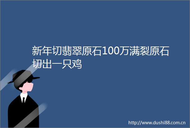 新年切翡翠原石100万满裂原石切出一只鸡