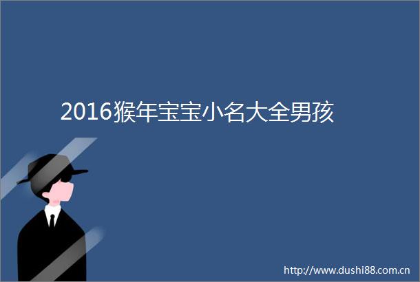 2016猴年宝宝小名大全男孩