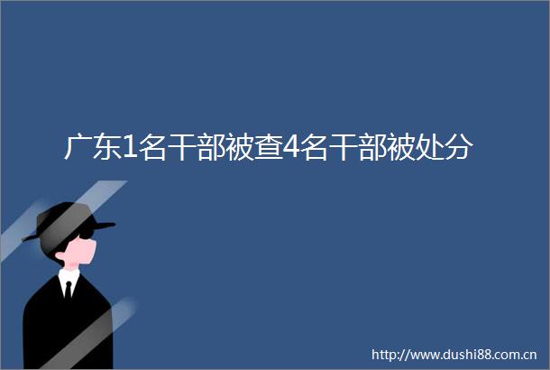广东1名被查4名被处分