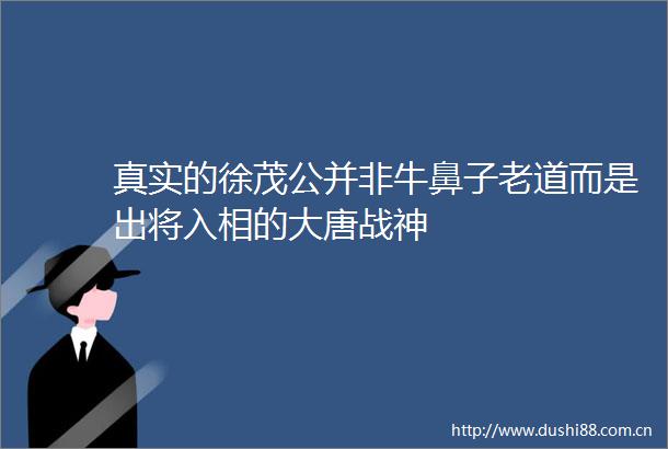 真实的徐茂公并非牛鼻子老道而是出将入相的大唐战神