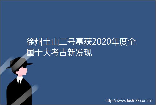 徐州土山二号墓获2020年度全国十大考古新发现