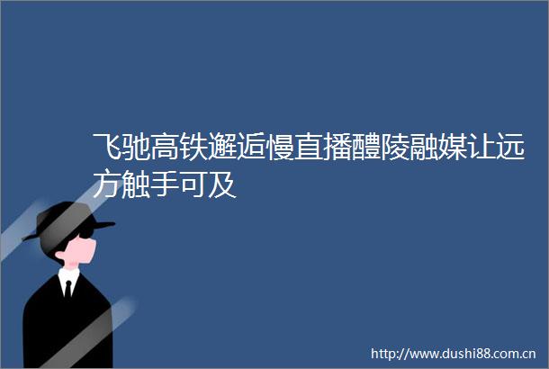 飞驰高铁邂逅慢直播醴陵融媒让远方触手可及