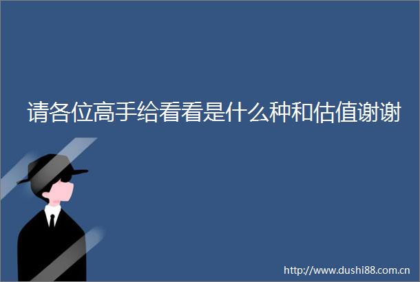 请各位高手给看看是什么种和估值谢谢