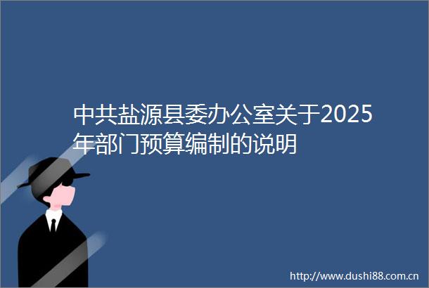 盐源县委办公室关于2025年部门预算编制的说明