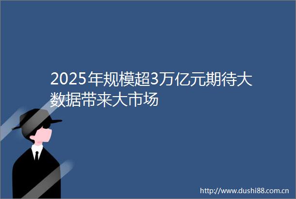 2025年规模超3万亿元期待大数据带来大市场