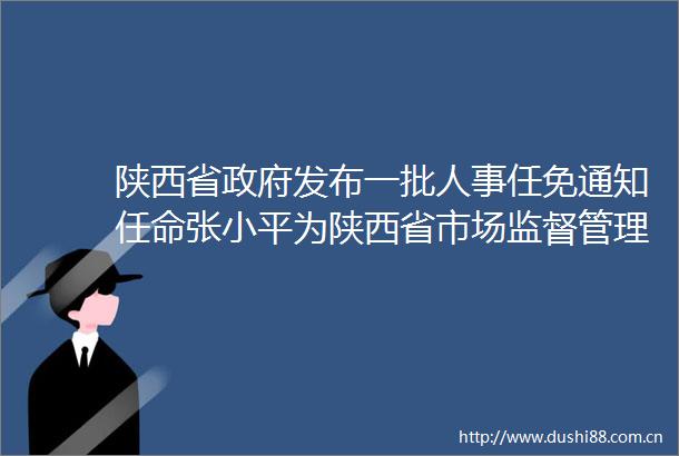 陕西省发布一批人事任免通知任命张小平为陕西省市场监督管理局局长