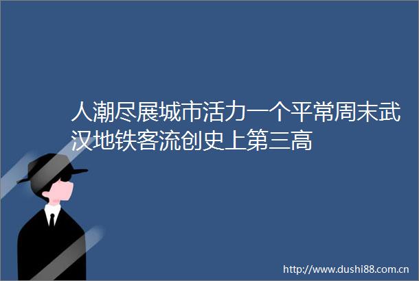人潮尽展城市活力一个平常周末武汉地铁客流创史上第三高