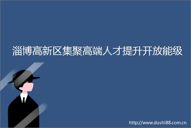 淄博高新区集聚高端人才提升开放能级