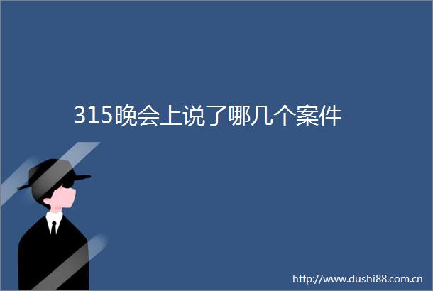 315晚会上说了哪几个案件