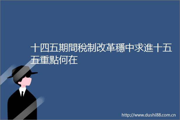 十四五期間稅制改革穩中求進十五五重點何在