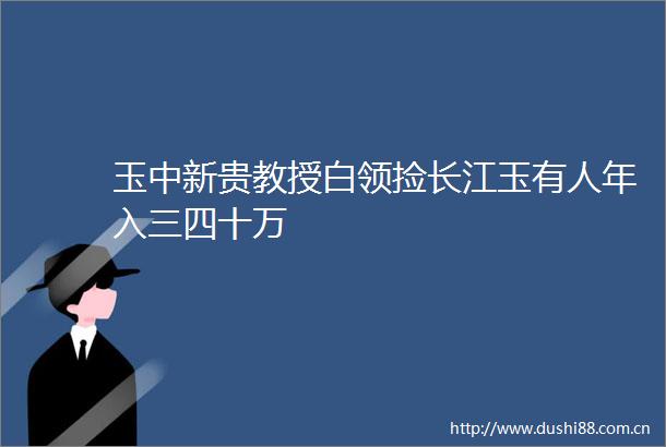 玉中新贵教授白领捡长江玉有人年入三四十万