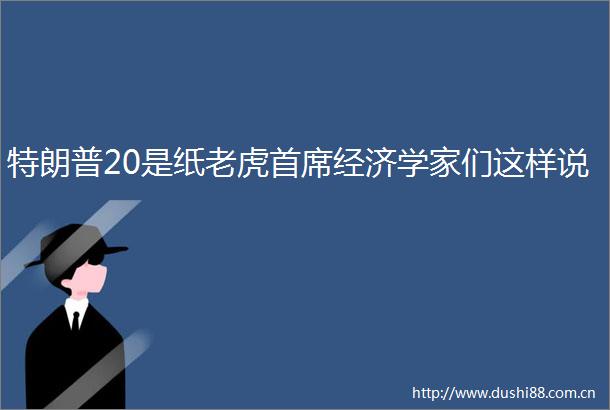 特朗普20是纸老虎首席经济学家们这样说