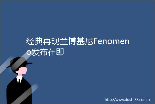 经典再现兰博基尼Fenomeno发布在即