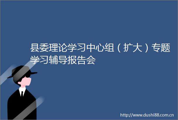 县委理论学习中心组（扩大）专题学习辅导报告会
