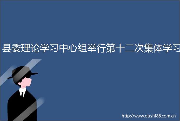 县委理论学习中心组举行第十二次集体学习
