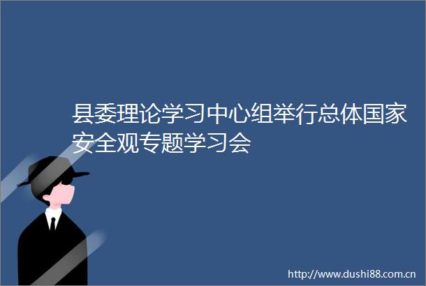 县委理论学习中心组举行总体安全观专题学习会