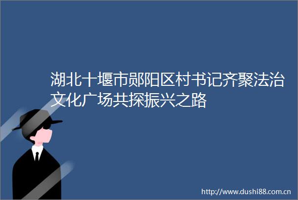 湖北十堰市郧阳区村书记齐聚法治文化广场共探振兴之路