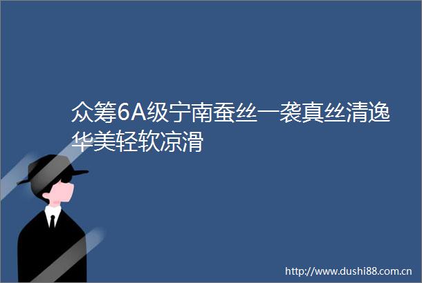 众筹6A级宁南蚕丝一袭真丝清逸华美轻软凉滑
