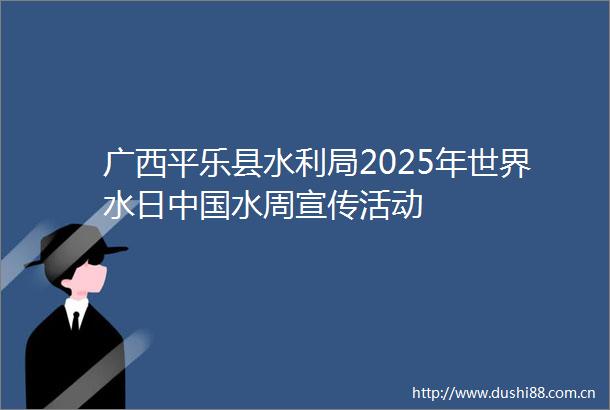 广西平乐县水利局2025年世界水日水周宣传活动