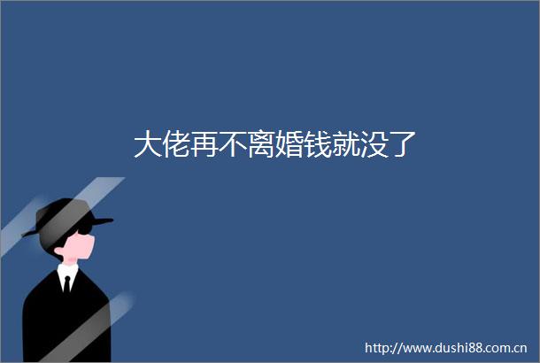 大佬再不离婚钱就没了