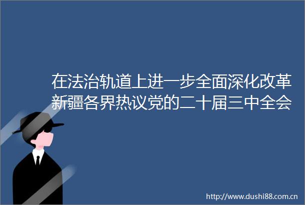 在法治轨道上进一步全面深化改革新疆各界热议党的二十届三中全会精神