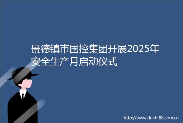 景德镇市国控集团开展2025年安全生产月启动仪式