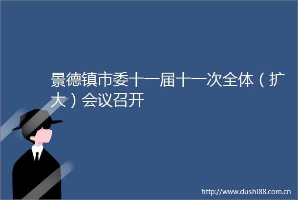 景德镇市委十一届十一次全体（扩大）会议召开