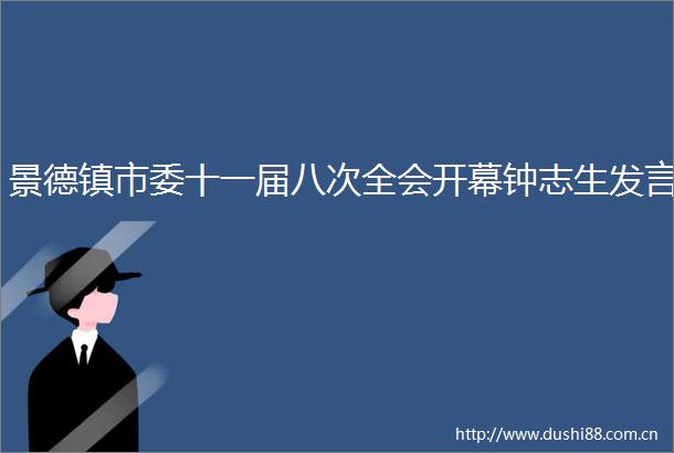 景德镇市委十一届八次全会开幕钟志生发言