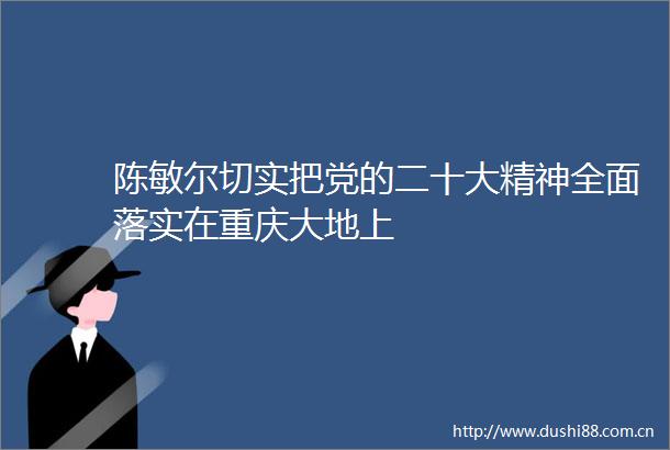 陈敏尔切实把党的二十大精神全面落实在重庆大地上