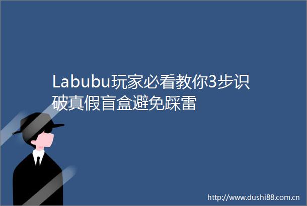 Labubu玩家必看教你3步识破真假盲盒避免踩雷