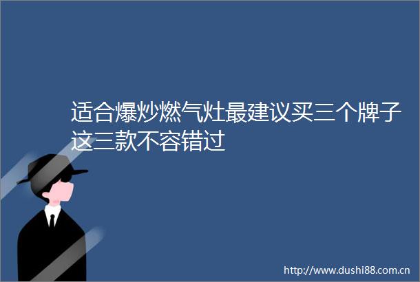 适合爆炒燃气灶最建议买三个牌子这三款不容错过