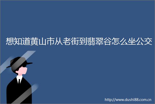 想知道黄山市从老街到翡翠谷怎么坐公交