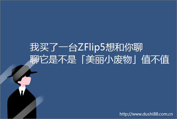 我买了一台ZFlip5想和你聊聊它是不是「美丽小废物」值不值得买