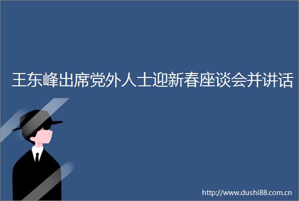 王东峰出席党外人士迎新春座谈会并讲话