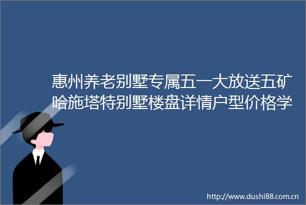 惠州养老别墅专属五一大放送五矿哈施塔特别墅楼盘详情户型价格学区地址配套售楼处
