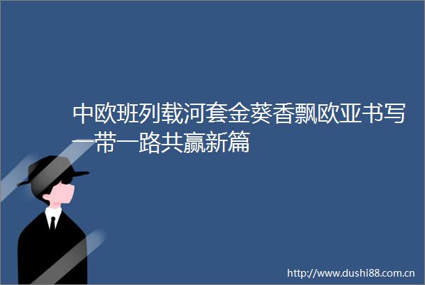 中欧班列载河套金葵香飘欧亚书写一带一路共赢新篇