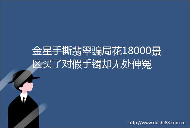 金星手撕翡翠局花18000景区买了对假手镯却无处