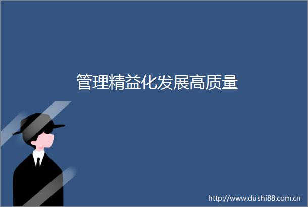 管理精益化发展高质量