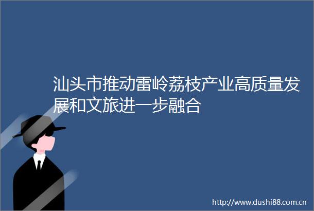 汕头市推动雷岭荔枝产业高质量发展和文旅进一步融合