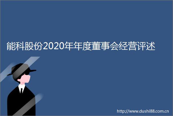 能科股份2020年年度董事会经营评述