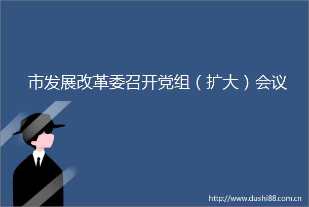 市发展改革委召开党组（扩大）会议