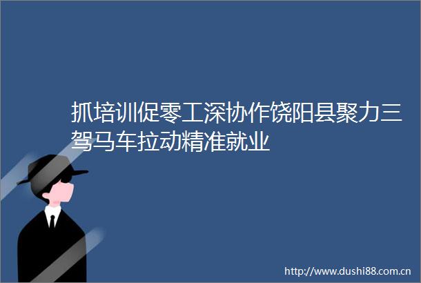 抓培训促零工深协作饶阳县聚力三驾马车拉动精准就业