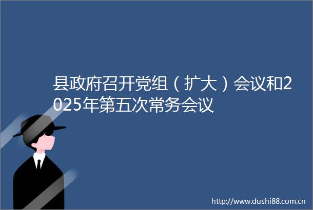县召开党组（扩大）会议和2025年第五次常务会议