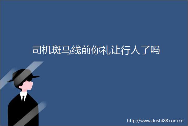 司机斑马线前你礼让行人了吗
