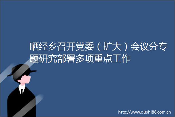 晒经乡召开党委（扩大）会议分专题研究部署多项重点工作