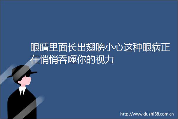眼睛里面长出翅膀小心这种眼病正在悄悄吞噬你的视力