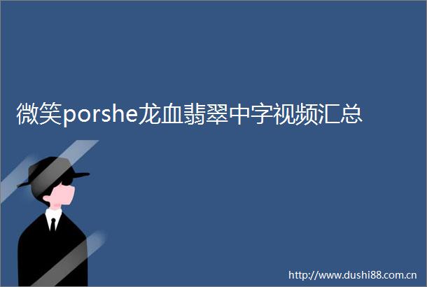 微笑porshe龙血翡翠中字视频汇总