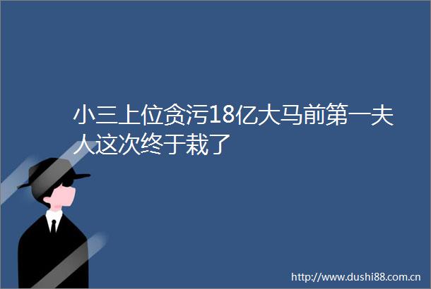 上位18亿大马前第一夫人这次终于栽了