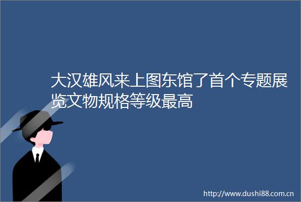 大汉雄风来上图东馆了首个专题展览文物规格等级最高