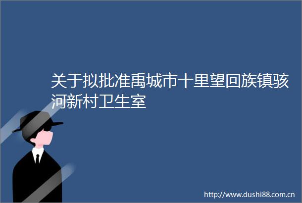 关于拟批准禹城市十里望回族镇骇河新村卫生室